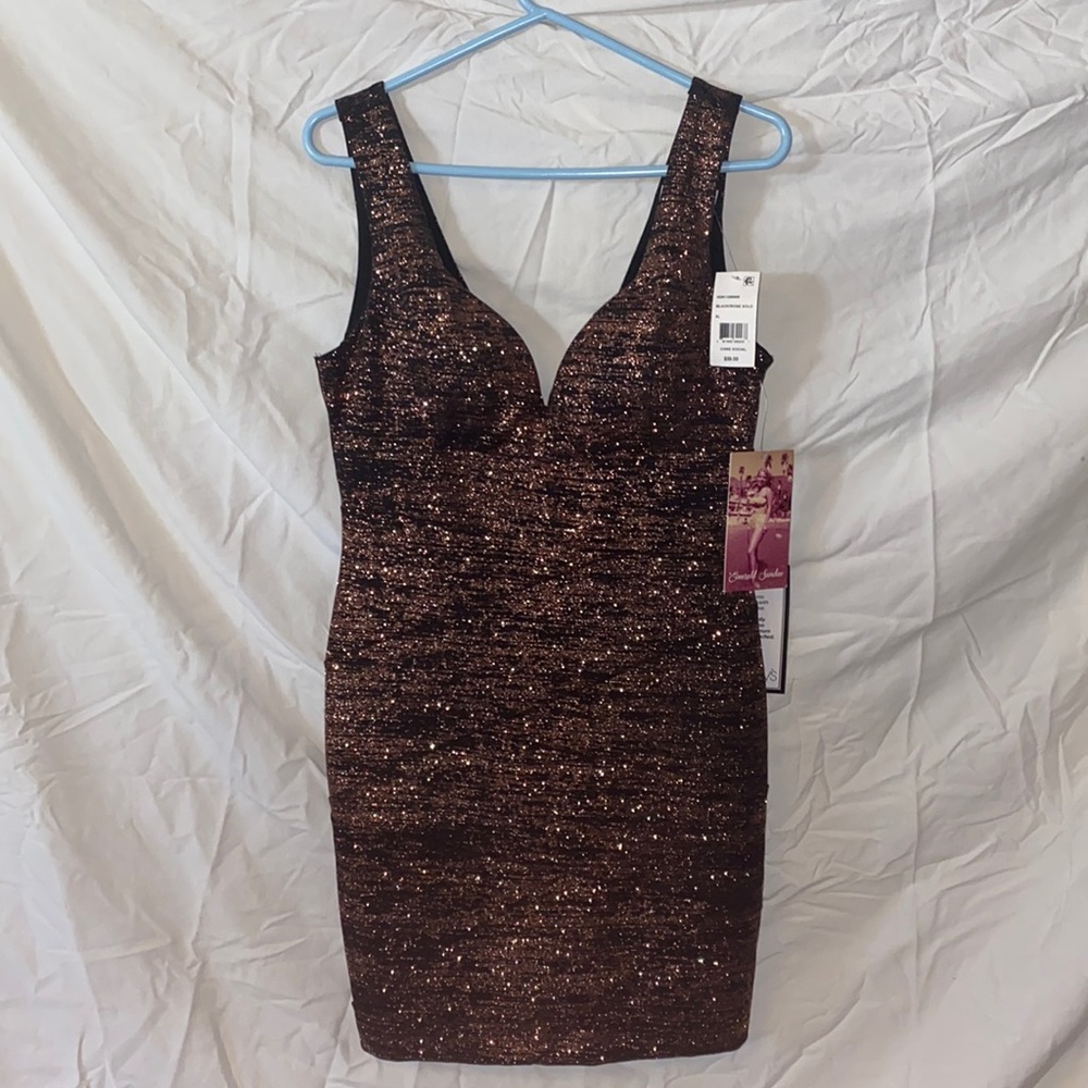 Black and Rose Gold Sparkly Dress